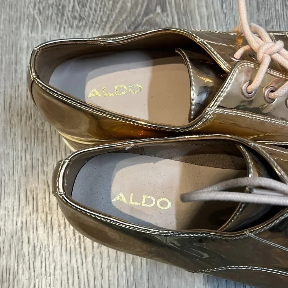 Aldo Shimmer Gold Platform Sneakers